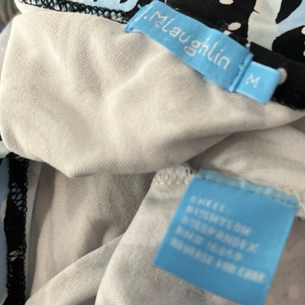 J McLaughlin Rich Classy 3/4 Sleeves Stretch Summer Resort Cruise Tshirt Top M - Picture 6 of 6